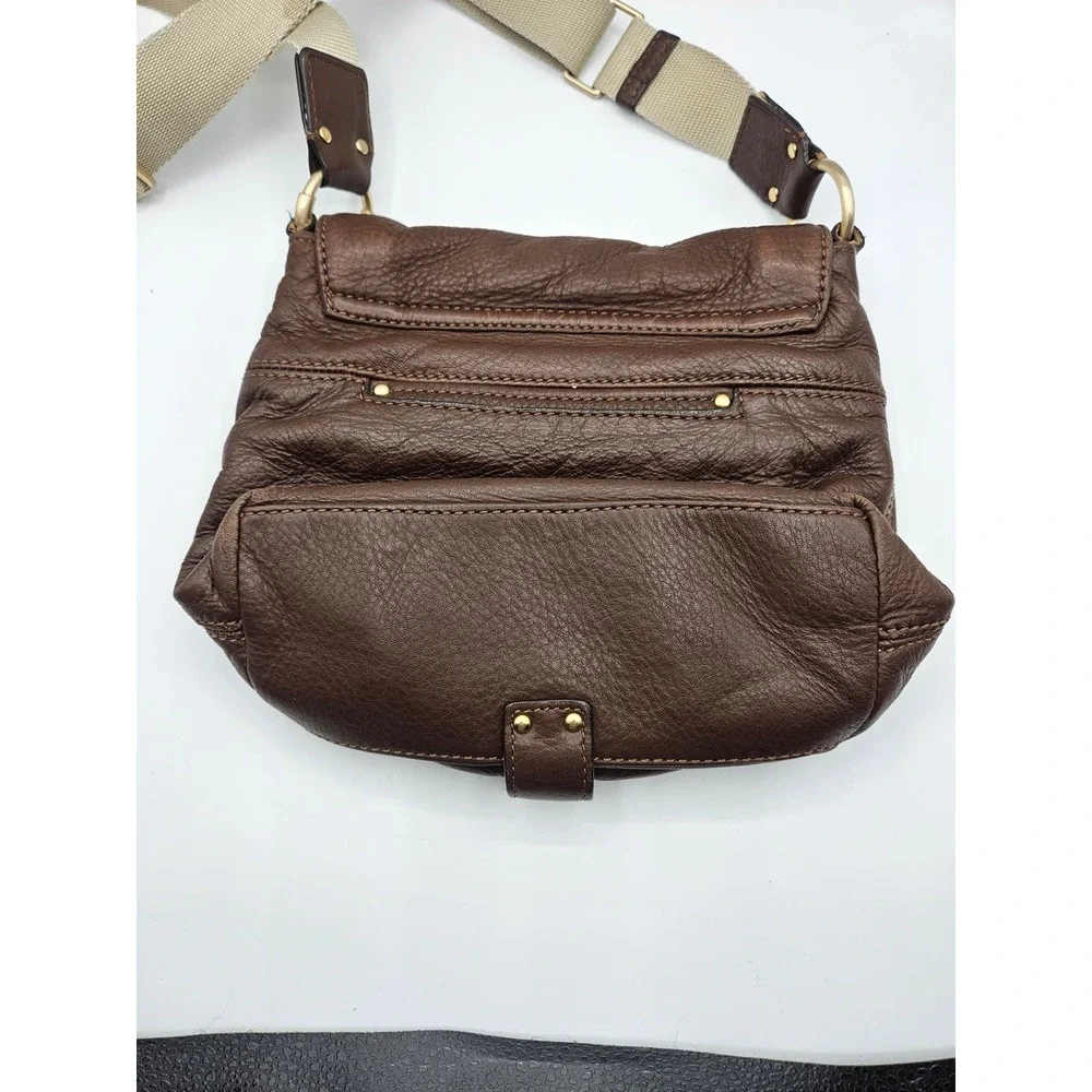 Michael Kors Brown Pebbled Leather‎ Crossbody Bag Satchel Purse Handbag - Picture 5 of 11